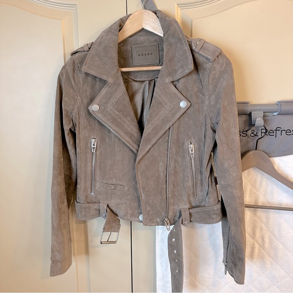 BLANK NYC Suede Moto Jacket in Sand Stoner XS - Picture 5 of 7
